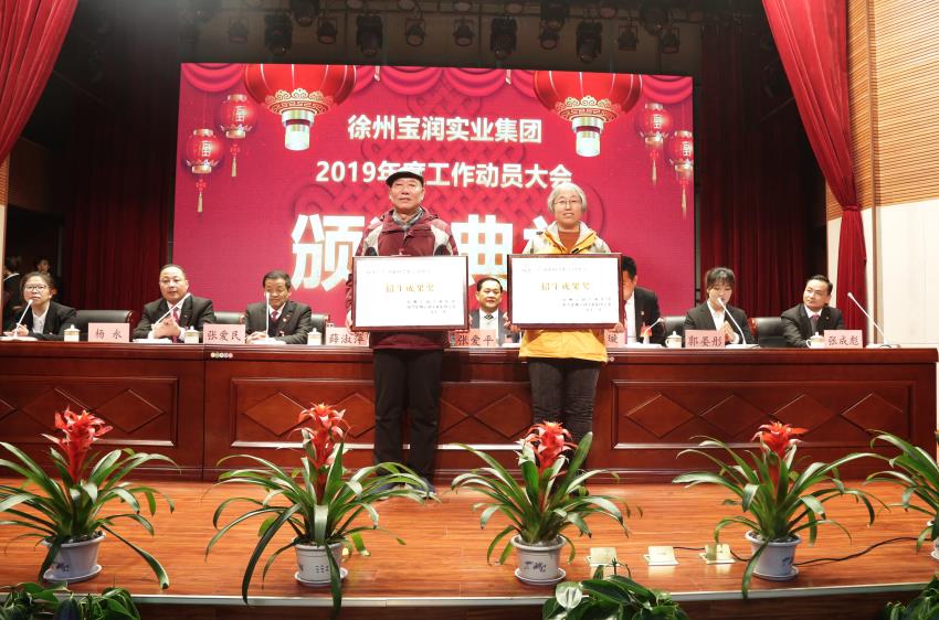 米乐线上平台,米乐（中国）2019年度工作动员大会---集团公司领导为先进单位和先进个人代表颁奖